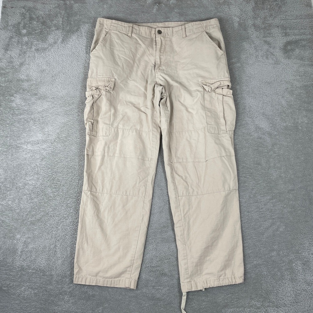 Carhartt WIP Cargo Pants Mens XL Beige Ripstop Streetwear Utility Trousers